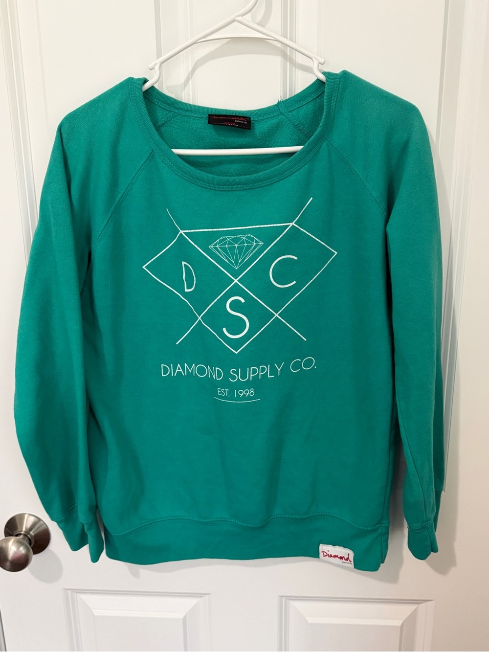 Diamond Supply Co. Teal Crewneck Sweatshirt with White Logo